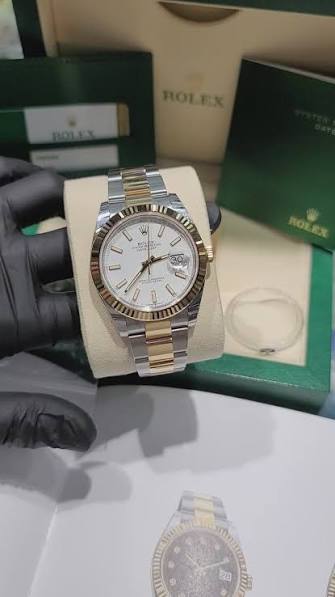 Montre Homme Luxe Bicolore – Cadran Blanc ⭐ - enzoaccessories