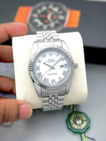 Montre Homme Luxe en Acier Inoxydable – Cadran Blanc - enzoaccessories