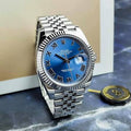 Montre Homme Luxe en Acier Inoxydable – Cadran Bleu Ciel - enzoaccessories
