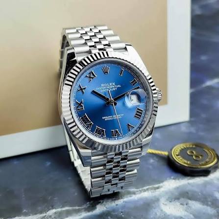 Montre Homme Luxe en Acier Inoxydable – Cadran Bleu Ciel - enzoaccessories
